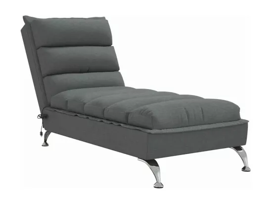 Prolenta Premium - Chaise longue de massage avec coussins gris foncé tissu