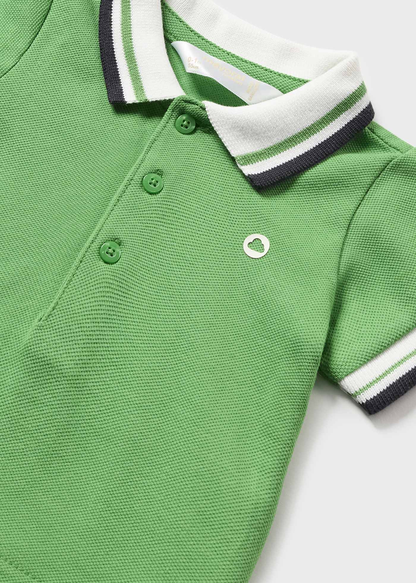 Camisa polo de algodão de manga curta para recém-nascido