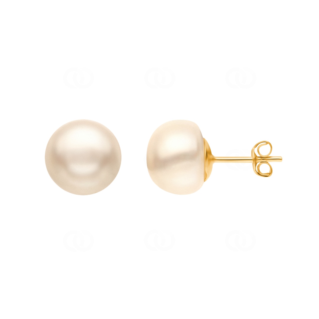 Ohrstecker 750/18 K Gelbgold mit Süsswasserzuchtperle Ø 8mm