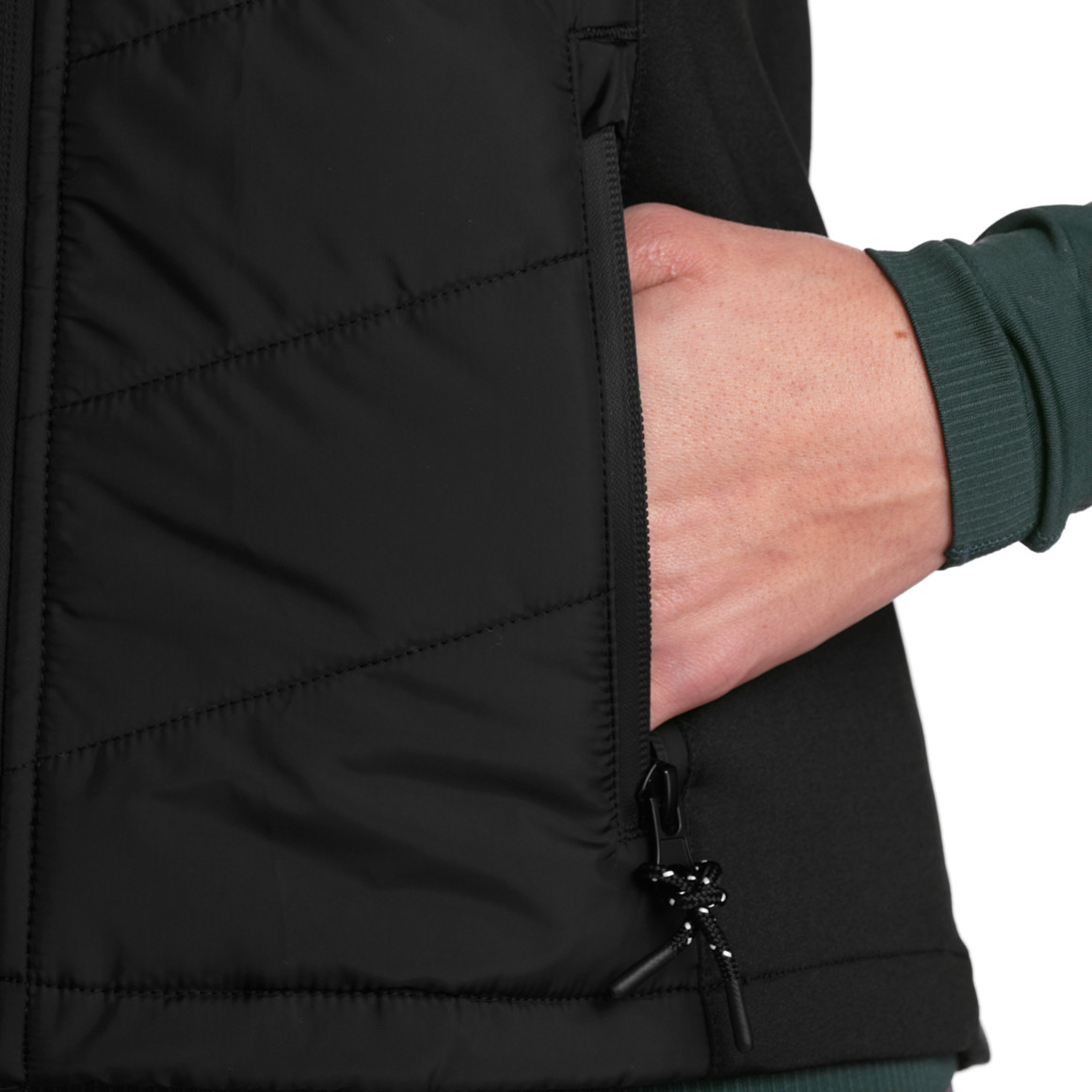 Gina Sports Damen Sport-Weste mit Kapuze schwarz