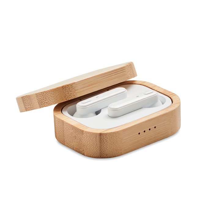 GiftRetail MO6780 - JAZZ BAMBOO Écouteurs TWS  étui en bambou