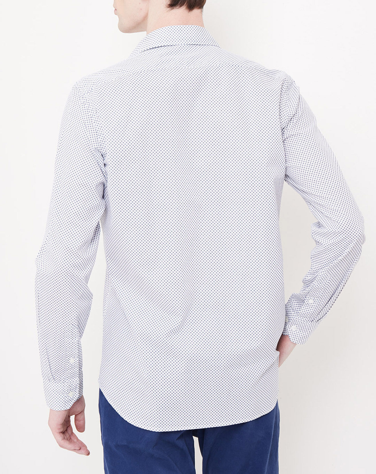 Hartford Chemise slim Sammy imprimée blanc/bleu