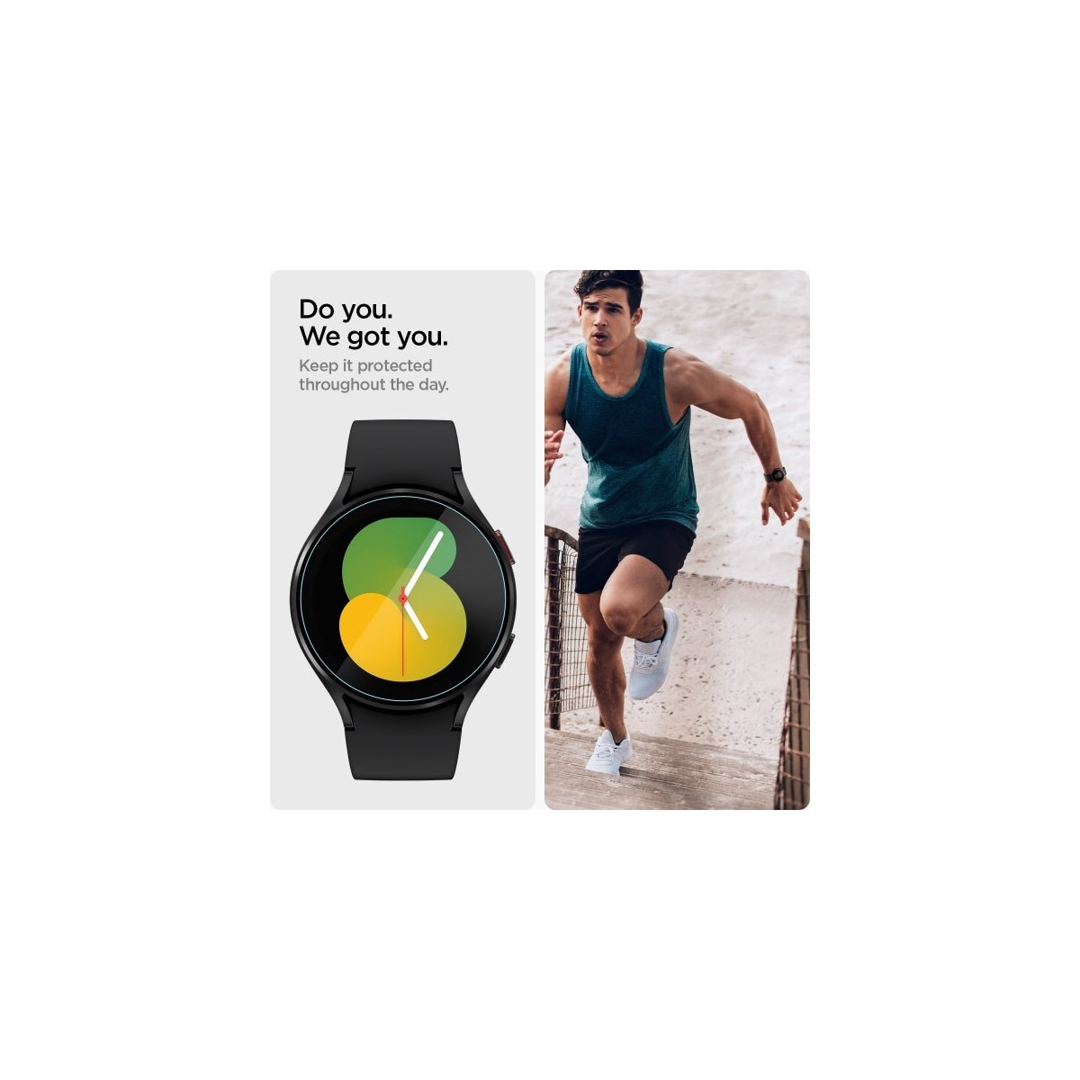Spigen Samsung Galaxy Watch 4/5 44mm Skjermbeskytter GLAS.tR EZ Fit 2-pakning