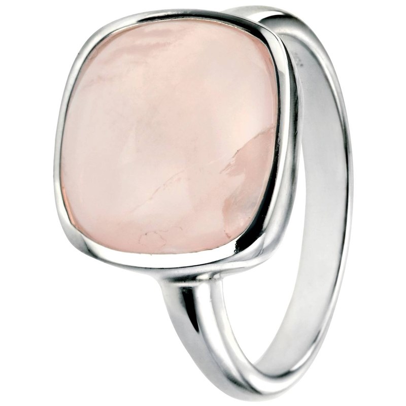 Bague quartz rose en argent 925/1000