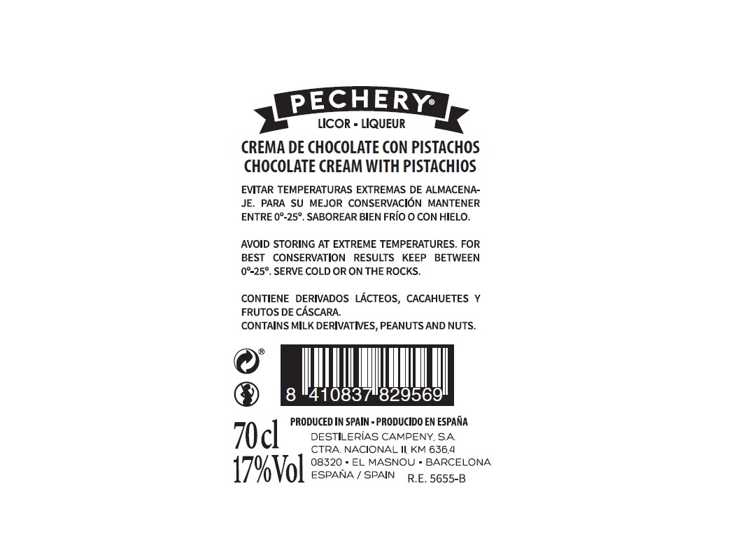 LICOR PECHERY CHOCOLATE ESTILO DUBAI 0.70L