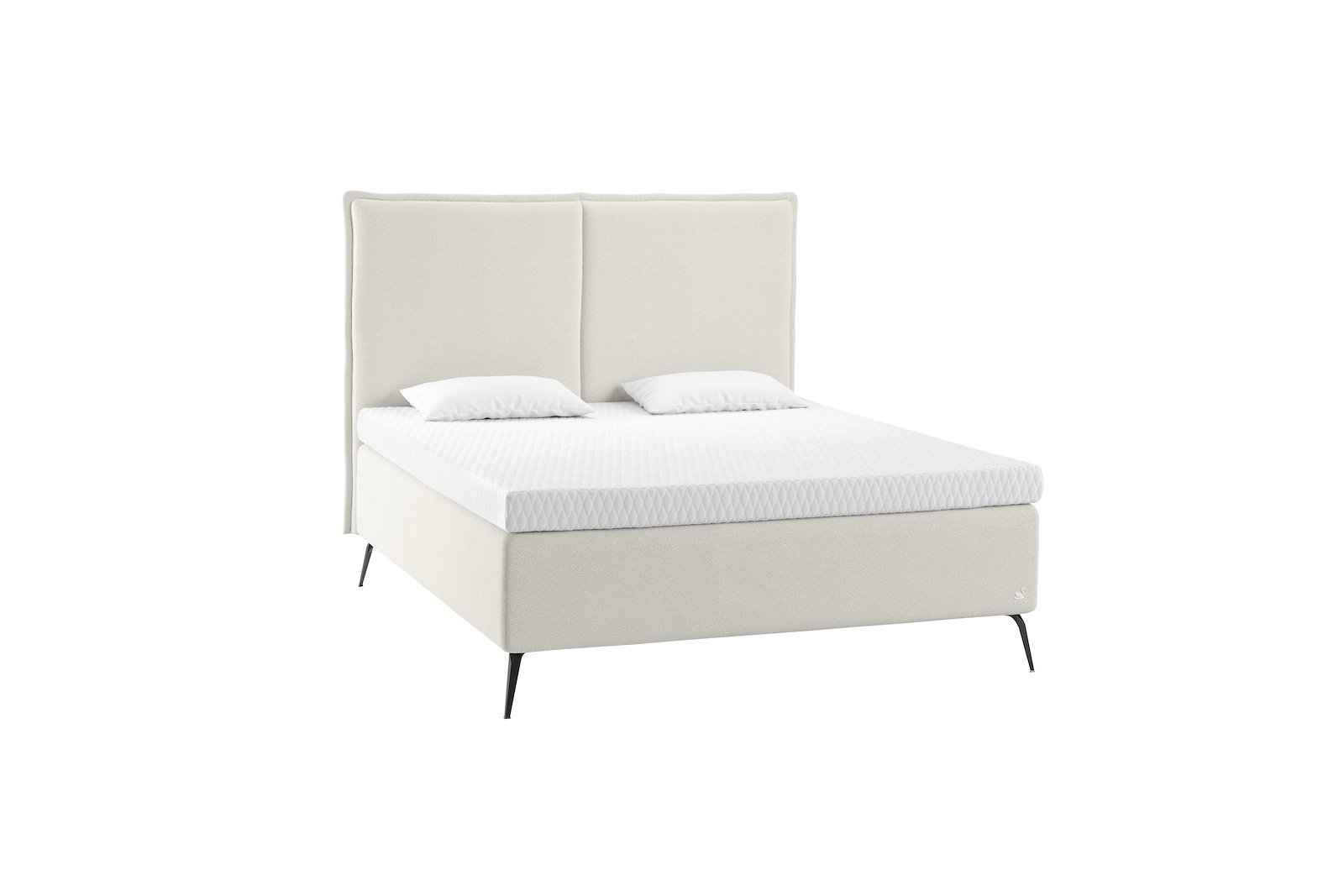 Zoe kontinentalseng Tekstil Dream Cotton, Integrert overmadrass og Diamond legs 19cm sort
