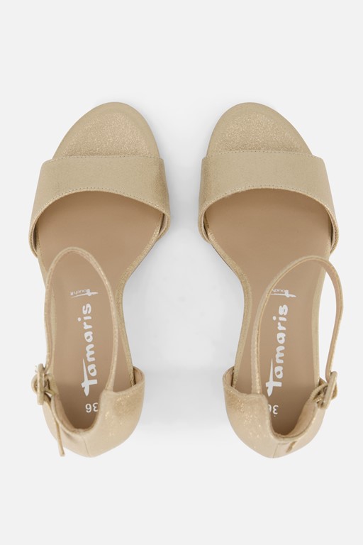 Tamaris Sandalen goud Textiel