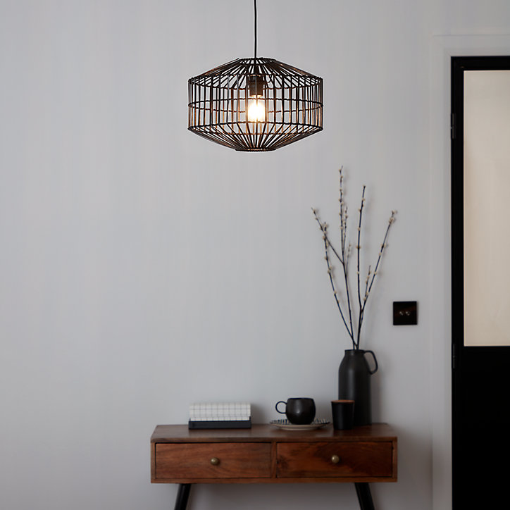 Suspension Wutai GoodHome noir 38cm IP20 E27