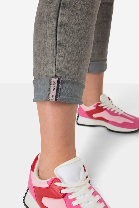 7/8-Slim-Jeans, 5-Pocket, Saum-Umschlag, mit recyceltem Polyester