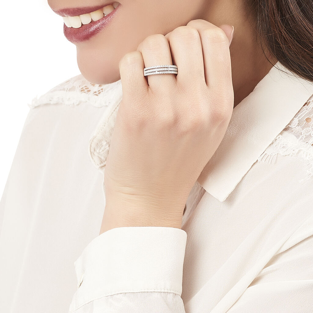 Bague Isora Argent Blanc Oxyde De Zirconium