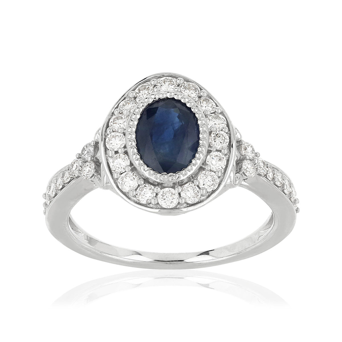 Bague MATY Or 750 blanc Saphir et Diamants