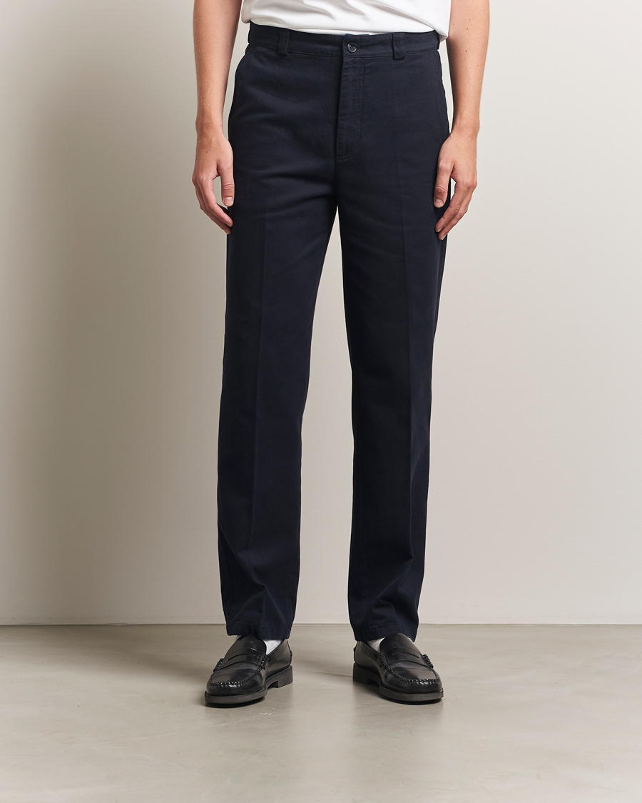 Filippa K Cotton Chino Trousers Navy