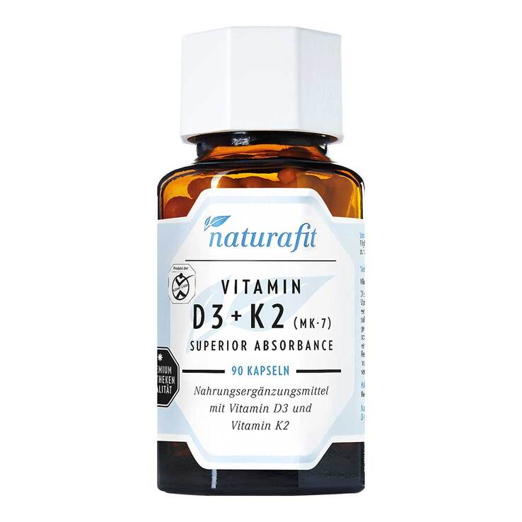 Naturafit Vitamin D3 + K2 MK-7 superior absorb.Kapseln , 90 St