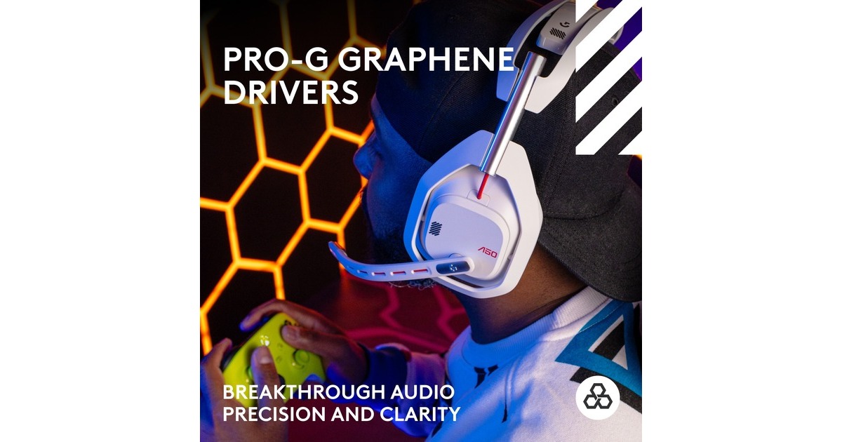 Logitech GAstro A50 LIGHTSPEED over-ear gaming headset  (Wit, Basisstation (Gen 5), Pc, Xbox, PS5, Nintendo Switch, Bluetooth / USB-C)