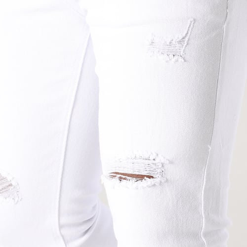 Jean Slim Fit Avec Destroy 0252 Blanc