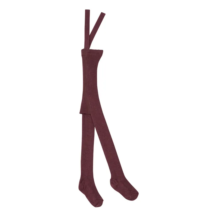 Silly Silas Collants à Bretelles Coton Bio | Prune