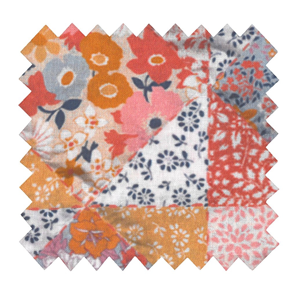 Tissu Coton Au Mètre Ex2360 Patchwork Corail