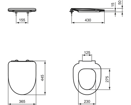 Ideal Standard i.life A toiletbril, wit, T467501