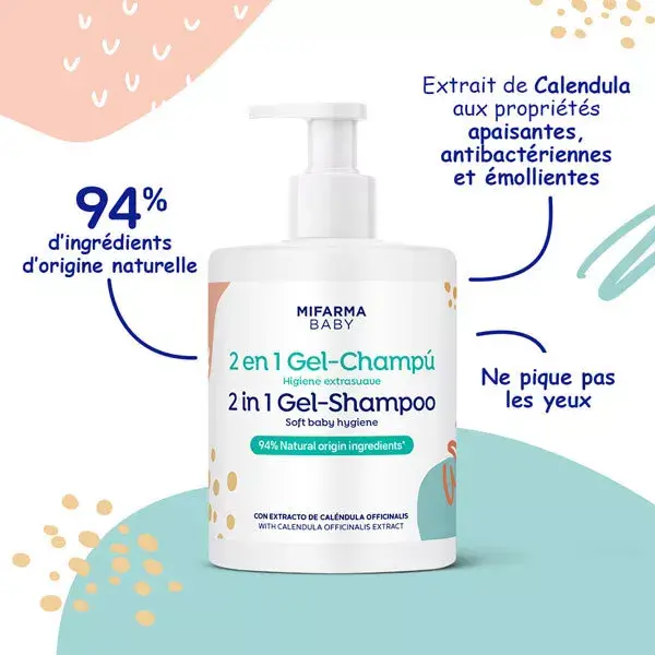 Gel de Banho e Shampoo Mifarma Baby Calêndula 400ml