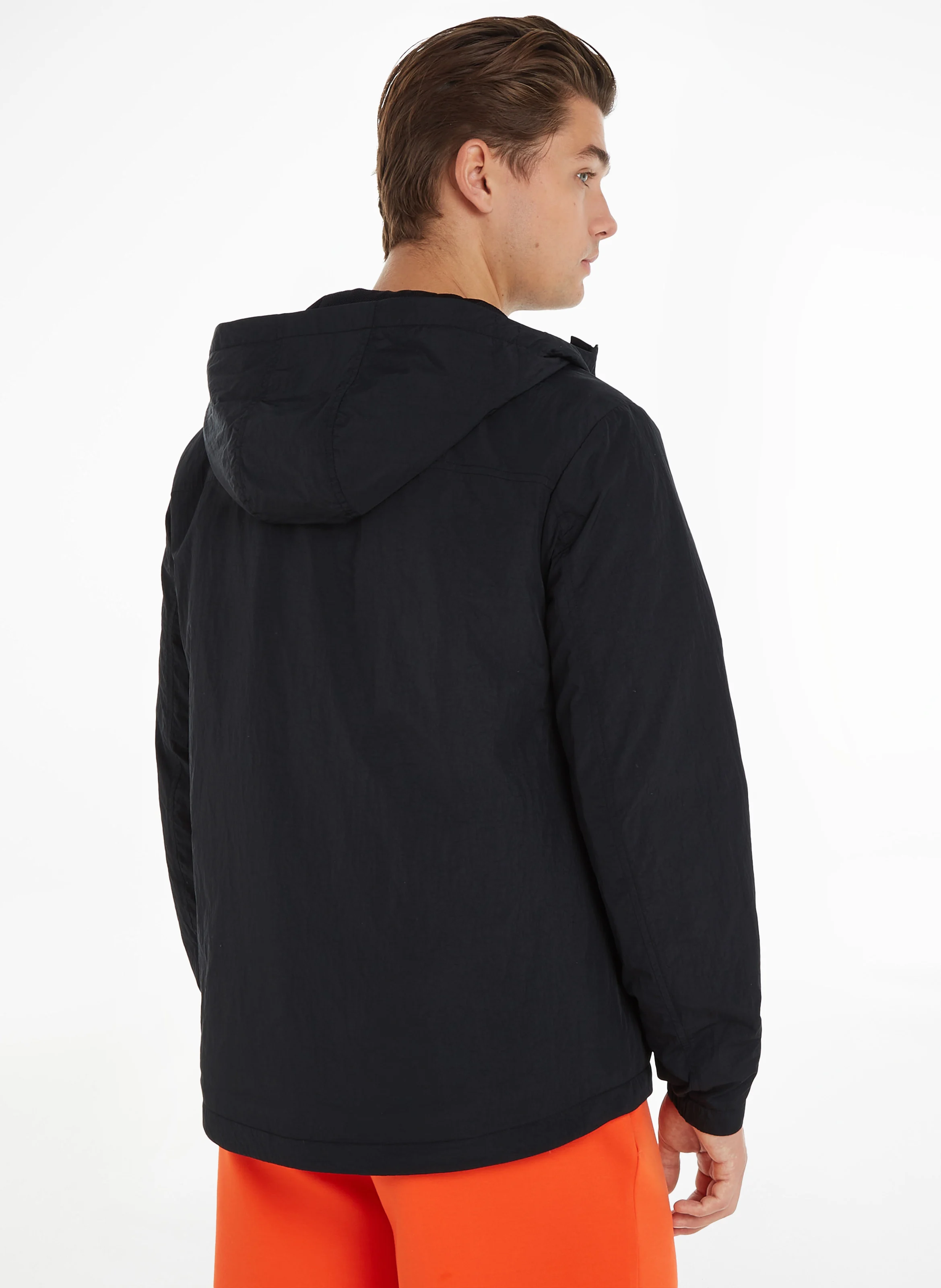 Veste droite col montant à capuche | Gris