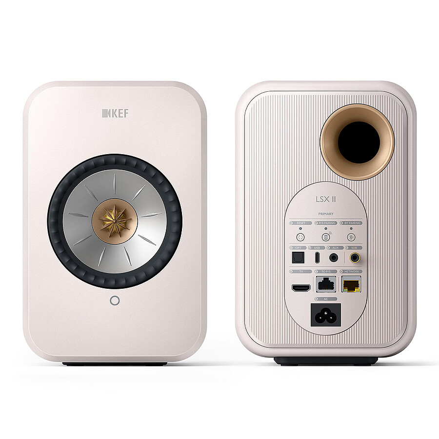 KEF LSX II Blanc + Audio-Technica AT-LP70XBT Blanc