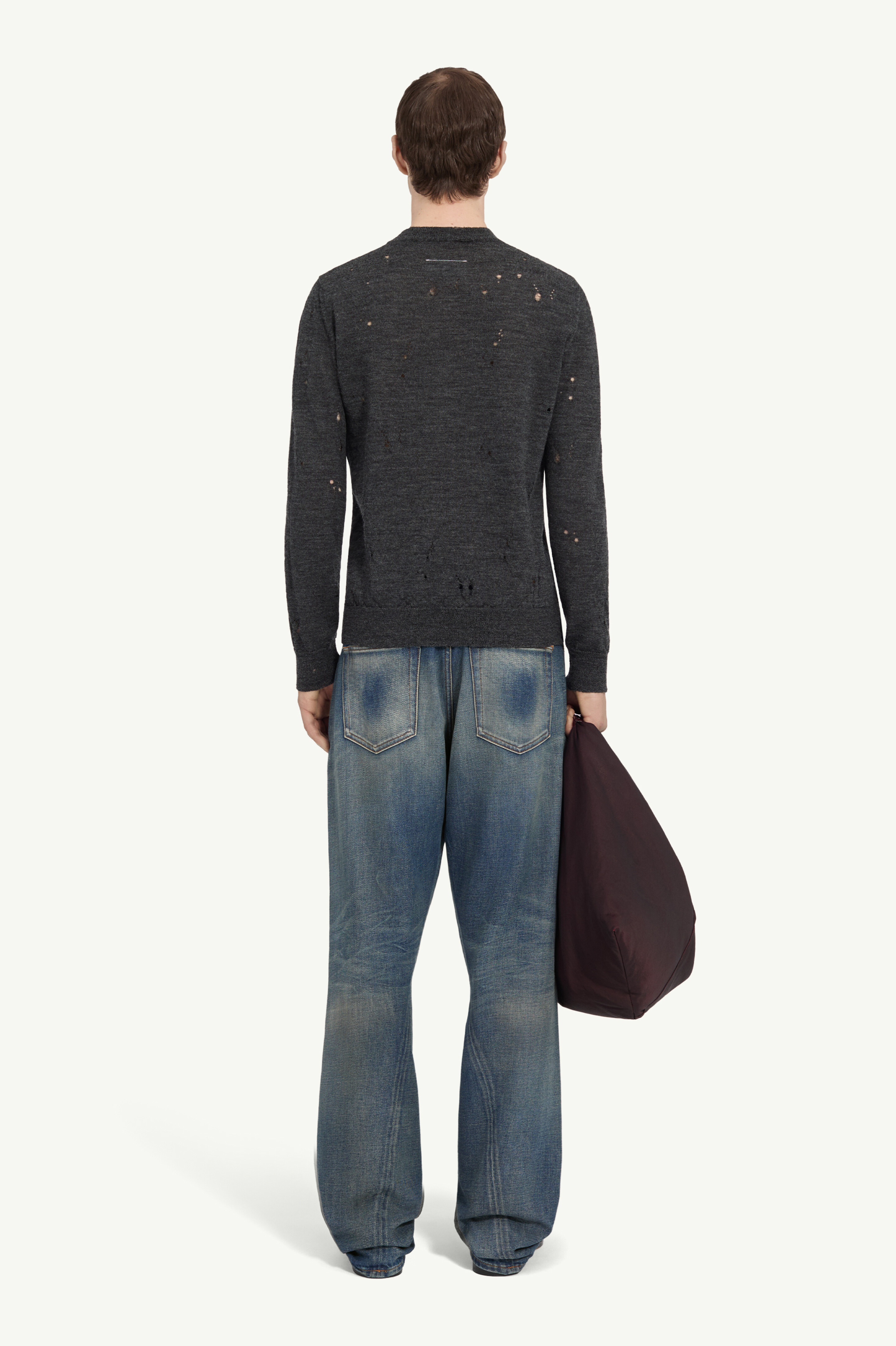 Pull en maille Numeric en laine 100% pour homme | MM6