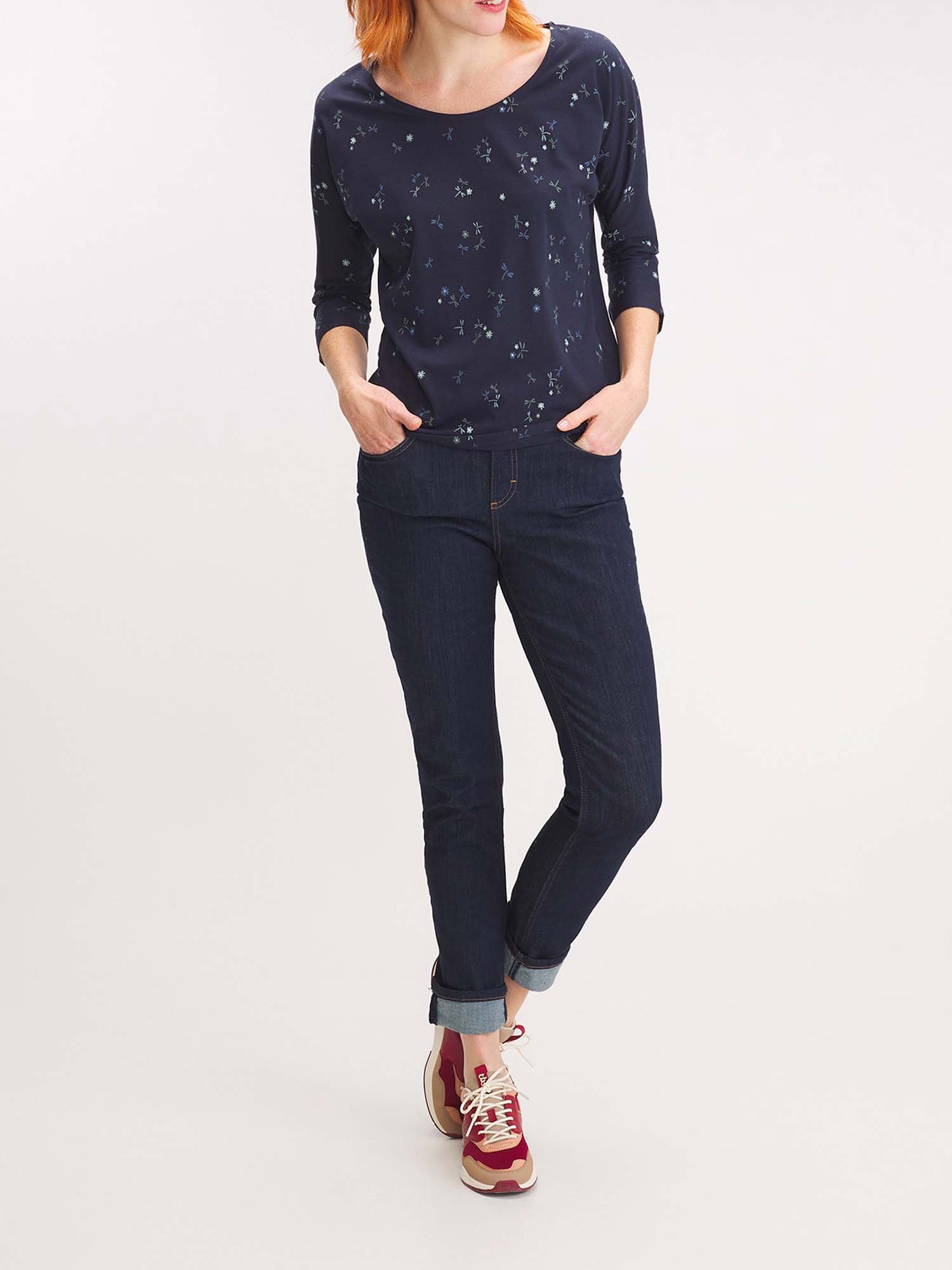 Tee Shirt Femme Manches Longues Motif Marine