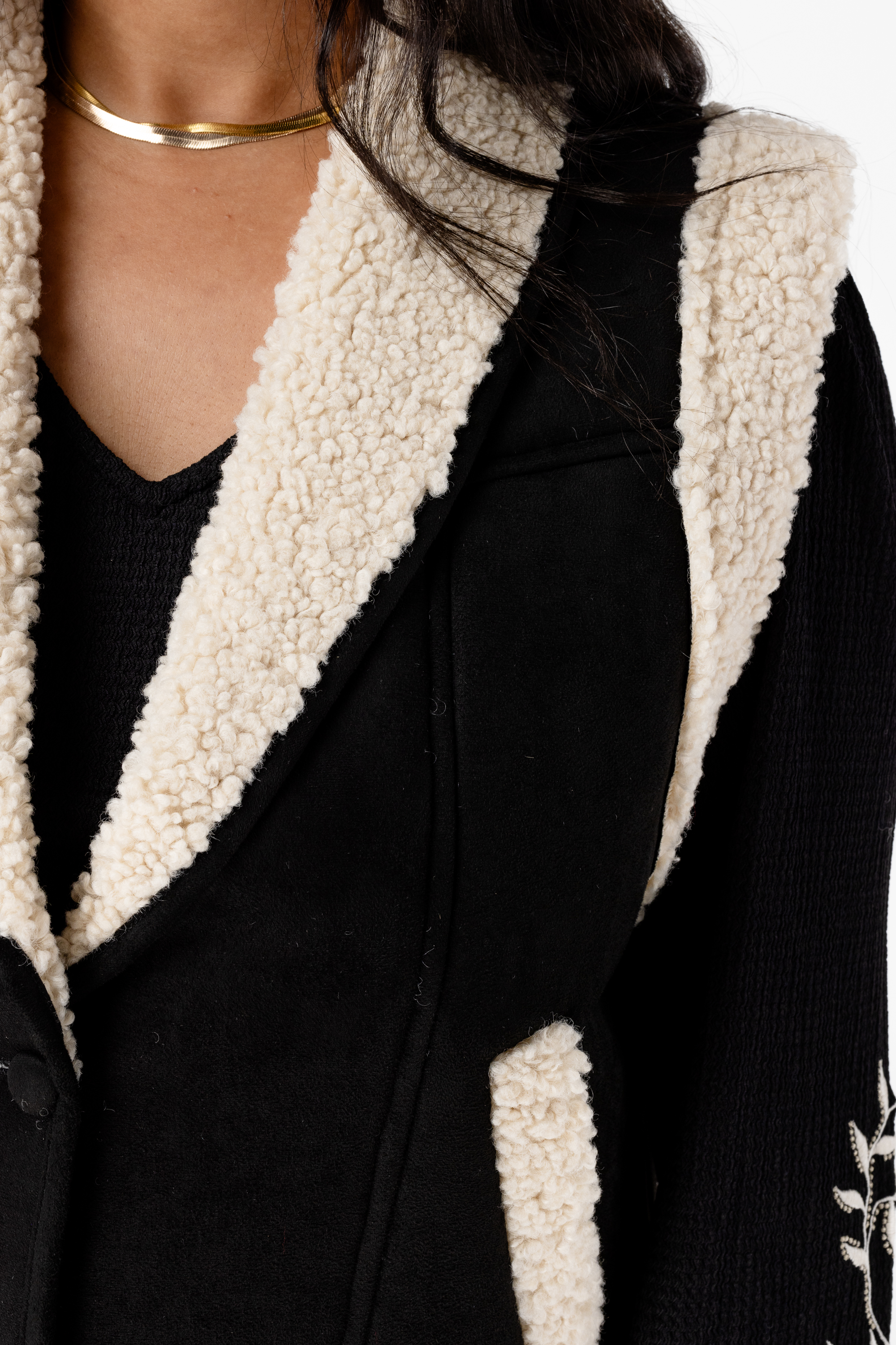 Gilet met teddy voering Zwart