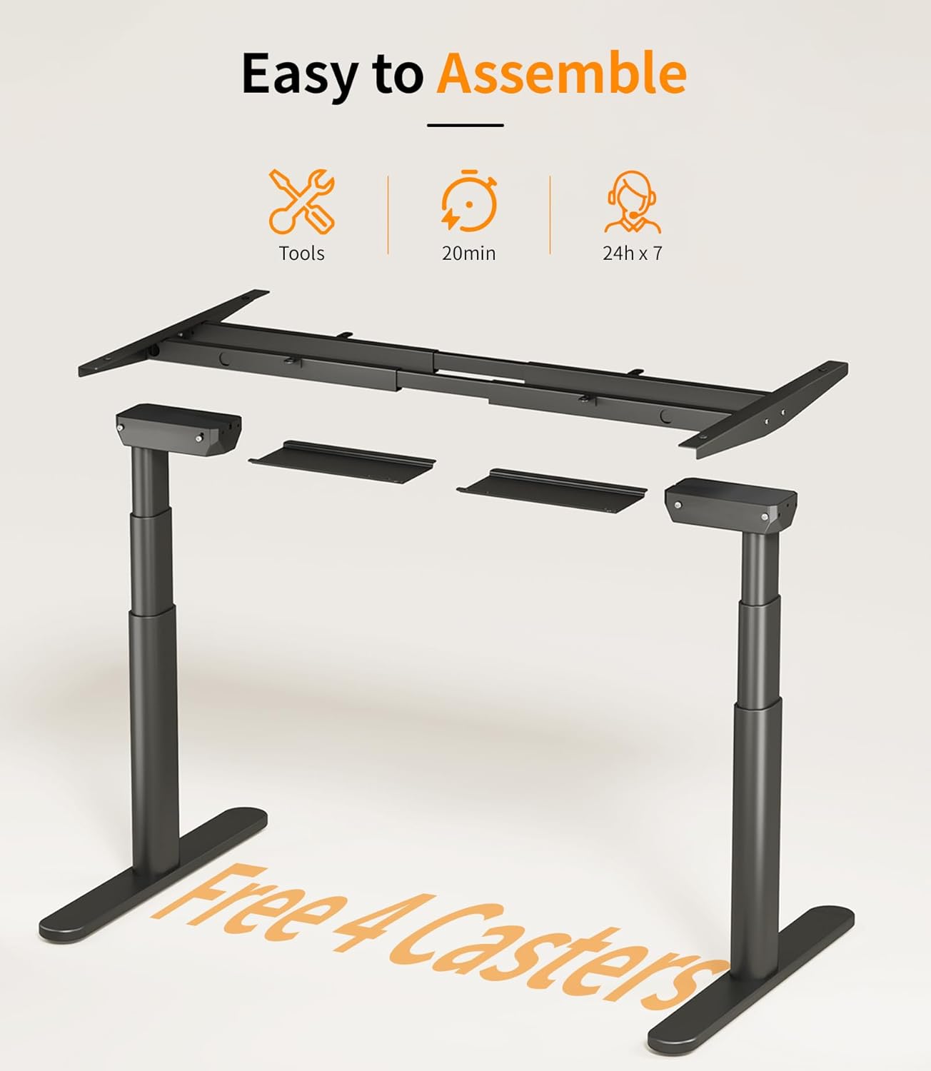 MAIDeSITe EL2 Plus Art Höhenverstellbarer Schreibtisch Gestell mit Ovaler Beindesign, Elektrisch Dualmotor Tischgestell höhenverstellbar mit 62-125cm, 4 Memory-Steuerung Schreibtisch höhenverstellbar