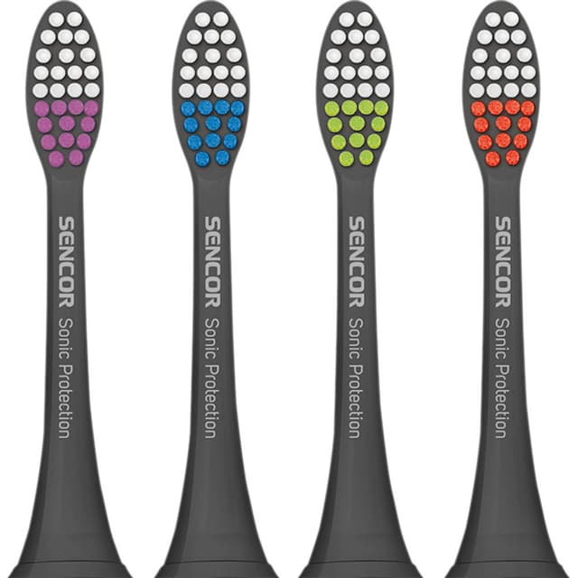 SENCOR Tandbørstehoveder 4-Pak Sonic Protection Sort Refill