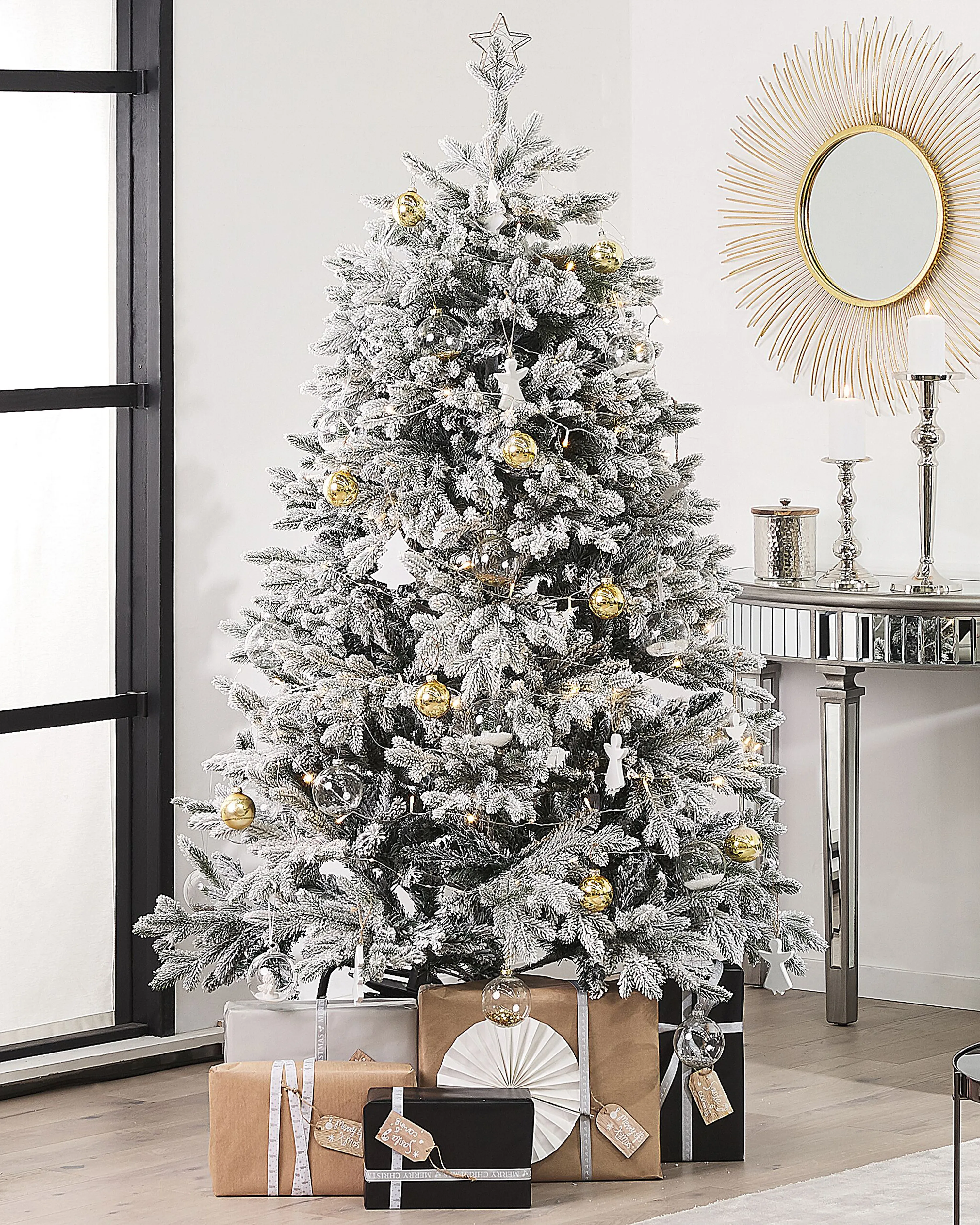 Besneeuwde kunstkerstboom FORAKER 180 cm Wit