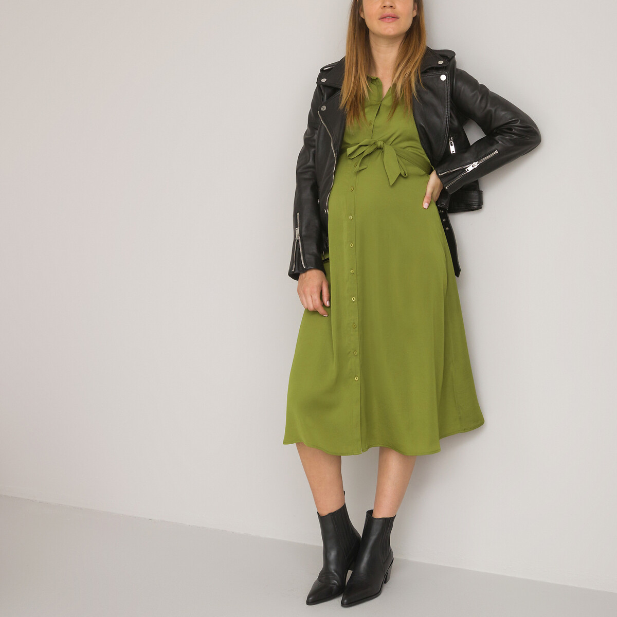 COLEÇÃO LA REDOUTE<br>Vestido camisa de maternidade, mangas compridas