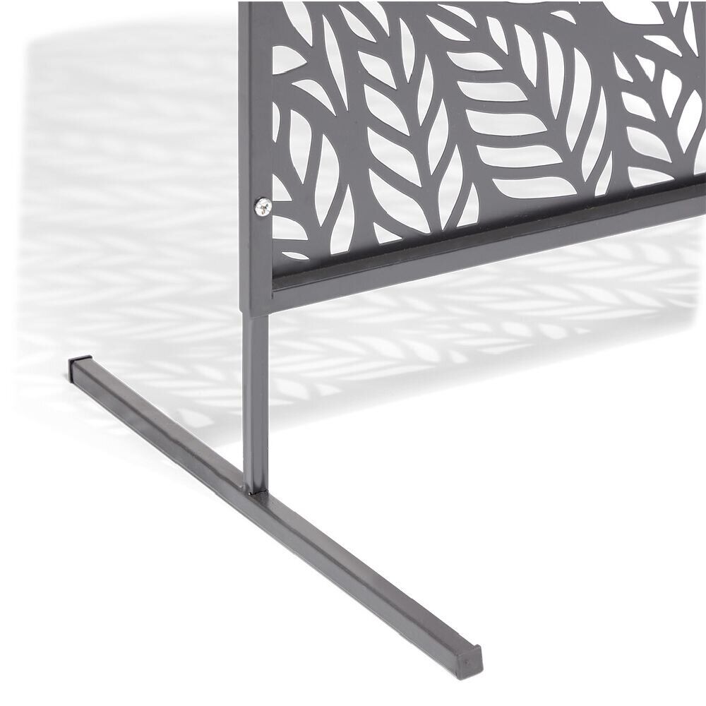 Panneau décoratif en métal motif ajouré feuille noir 50xH130cm