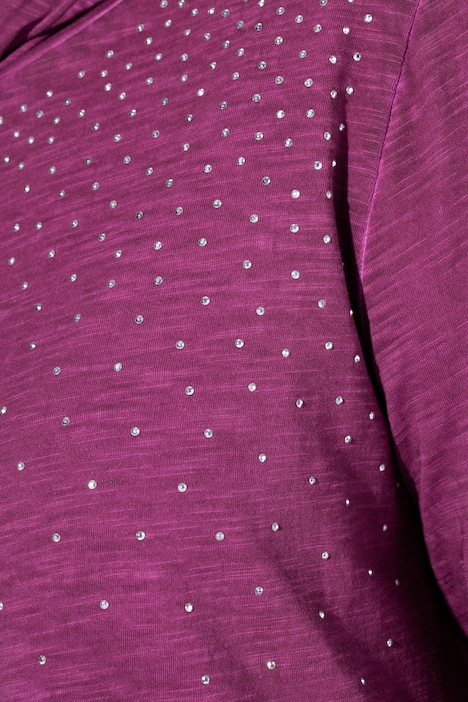T-Shirt, A-Linie, ColdDyed, Strass-Verlauf, Kapuze