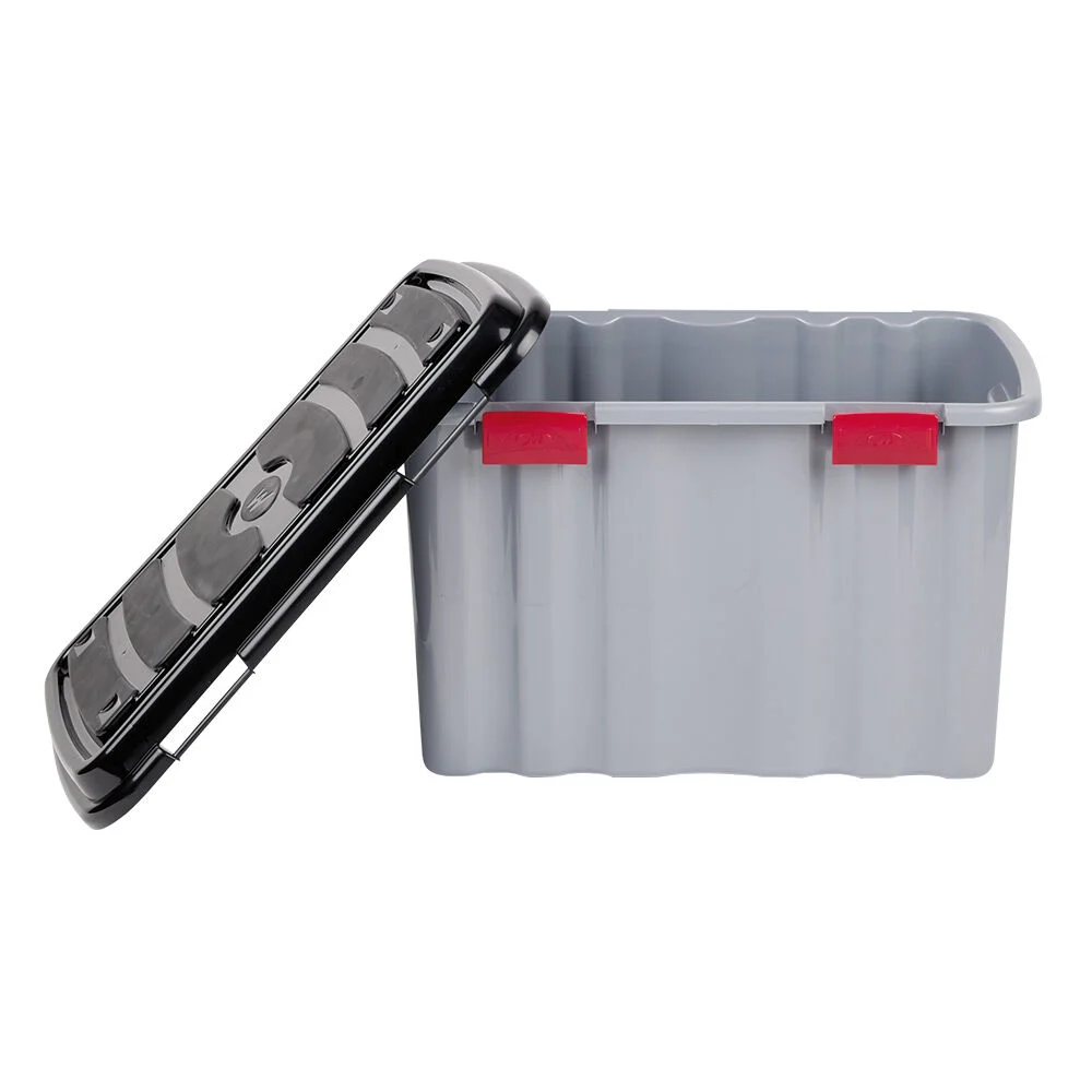Box de rangement brico gris 54L 60x40xH38cm