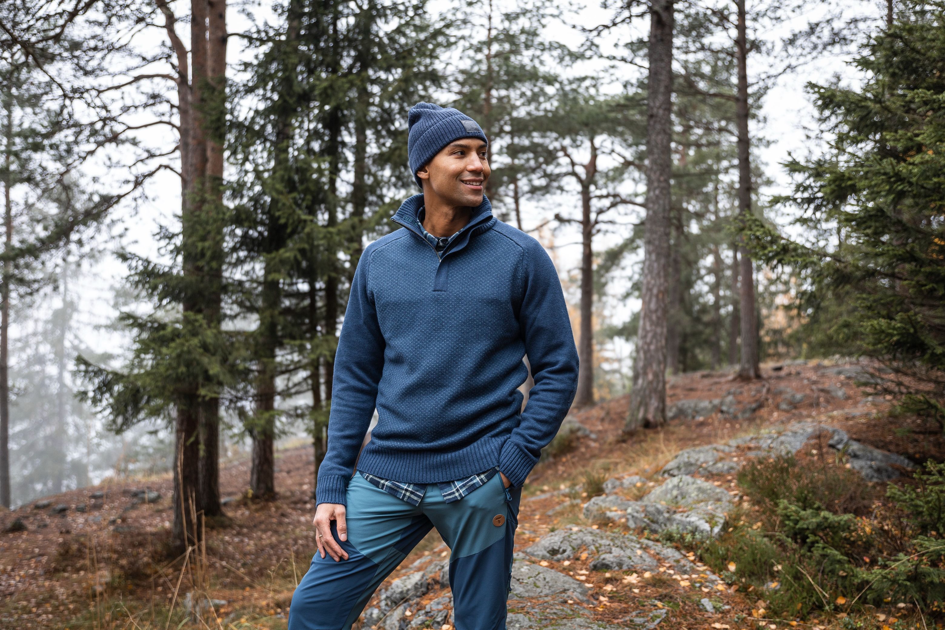 Tufte Robin Low Half Zip Key Largo/Tapestry