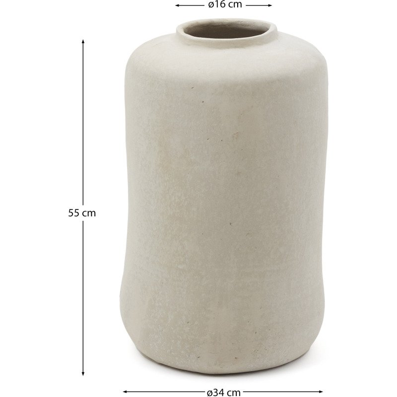 Vase Serina en papier mâché blanc 34 cm