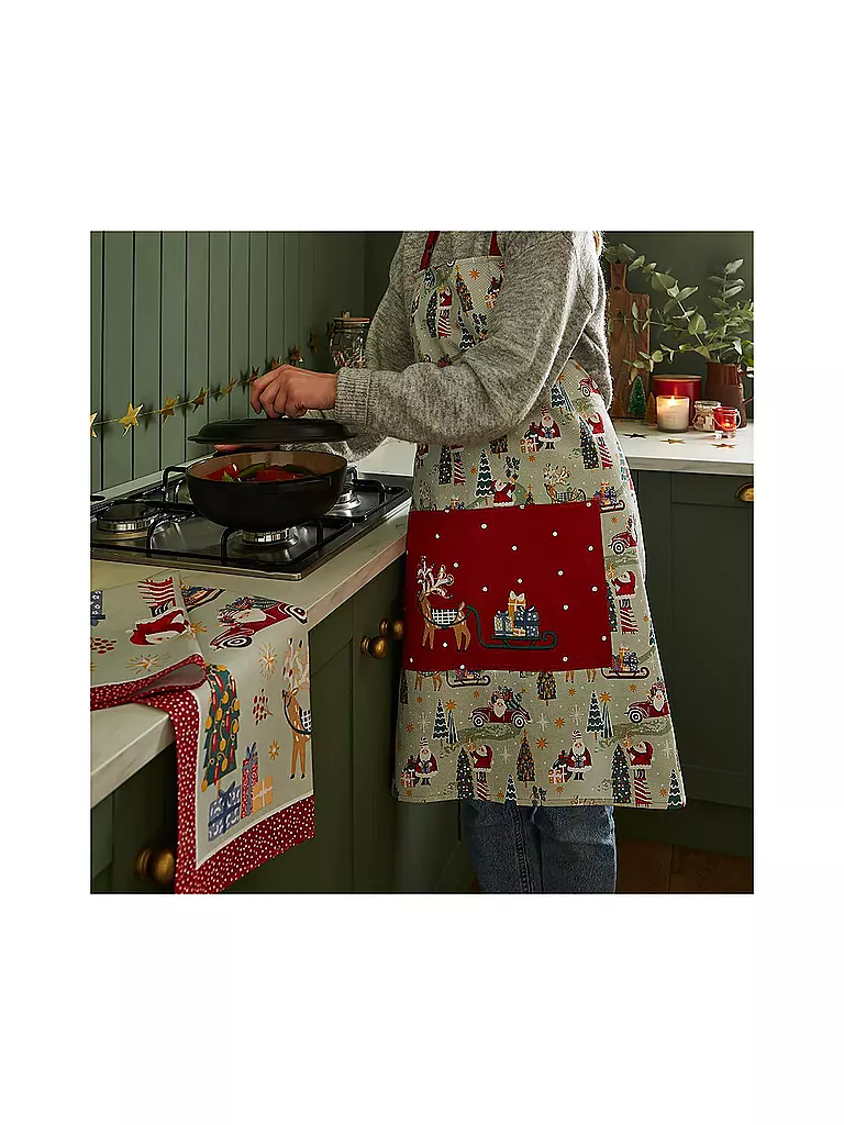 ULSTER WEAVERS Schürze Recycled Tis the Season senf