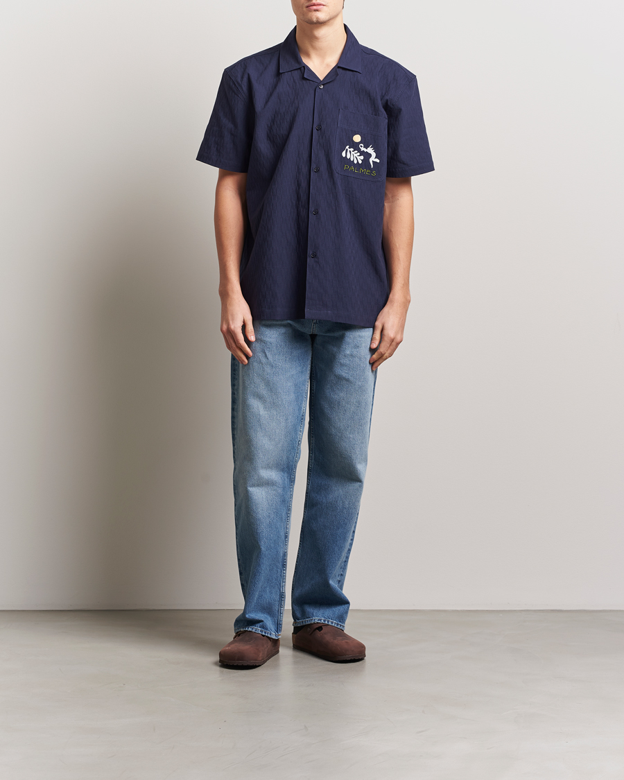 Palmes Garden Short Sleeve Shirt Navy