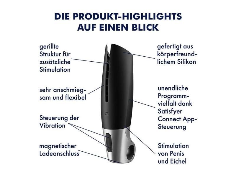 Satisfyer Power Masturbator Hochwertiges Sextoy aus geschmeidigem Silikon für den Mann