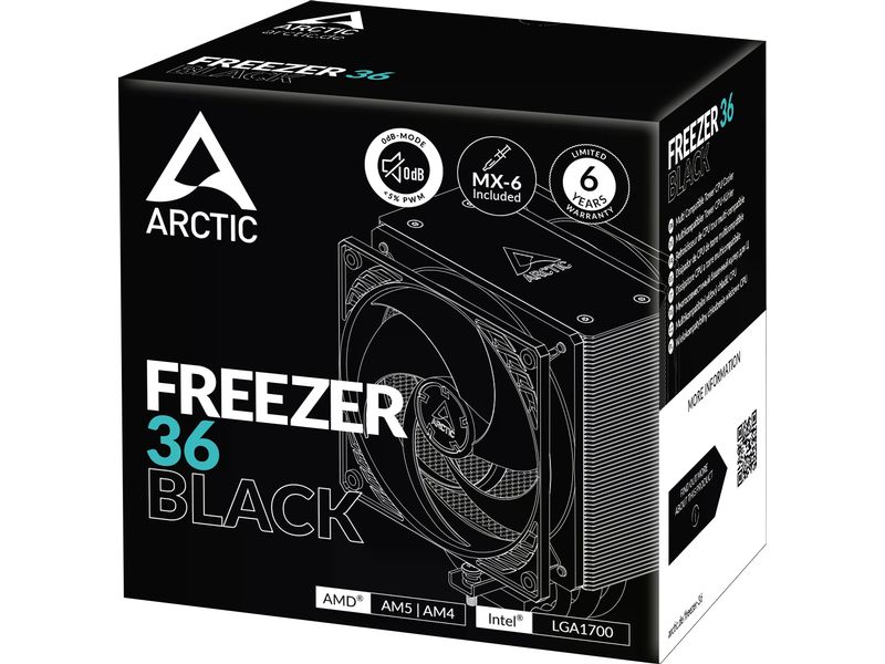 Arctic Cooling Freezer 36 Black Multikompatibler Tower CPU-Kühler