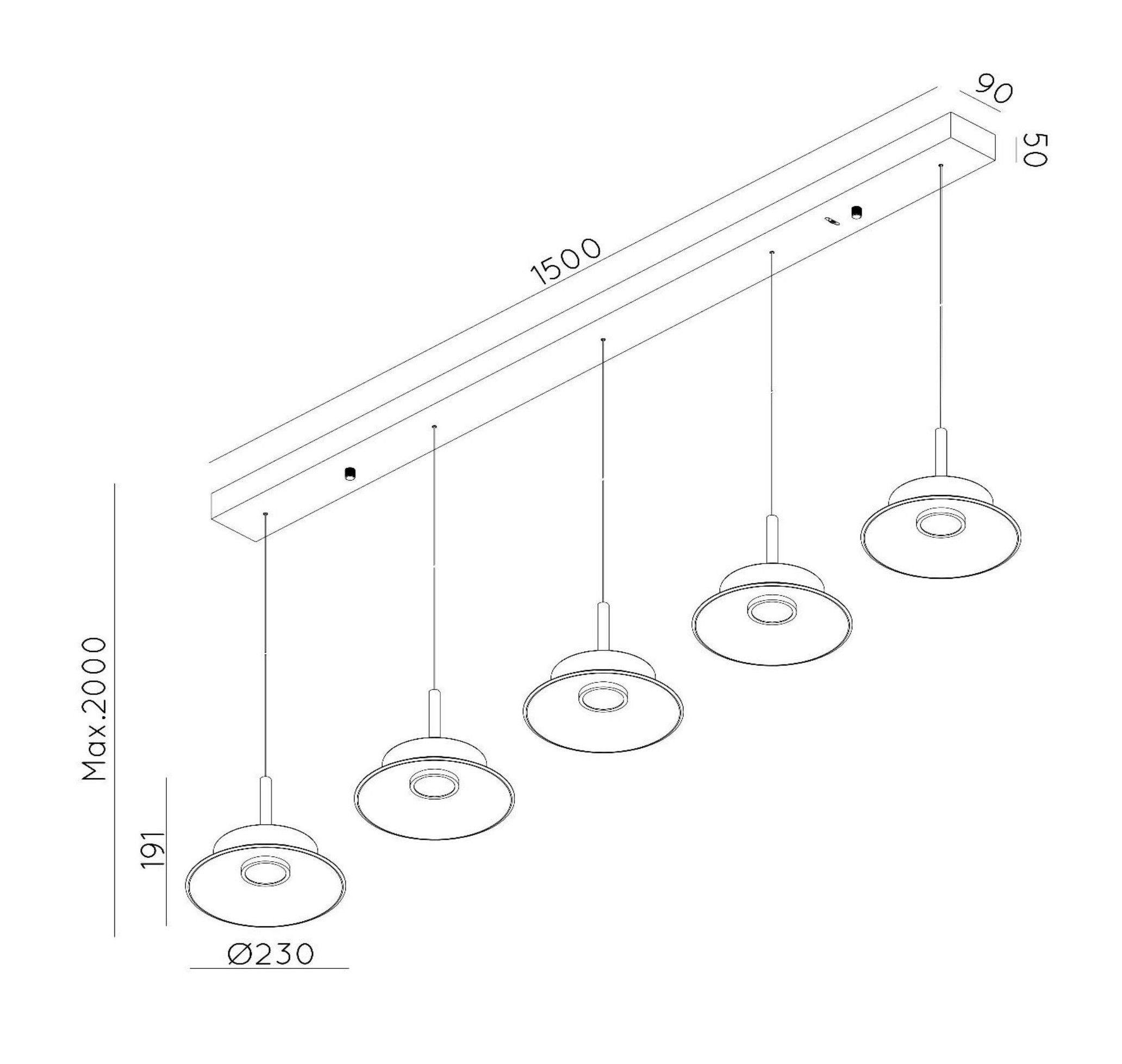 Hanglamp Santiago B150 x D23 cm