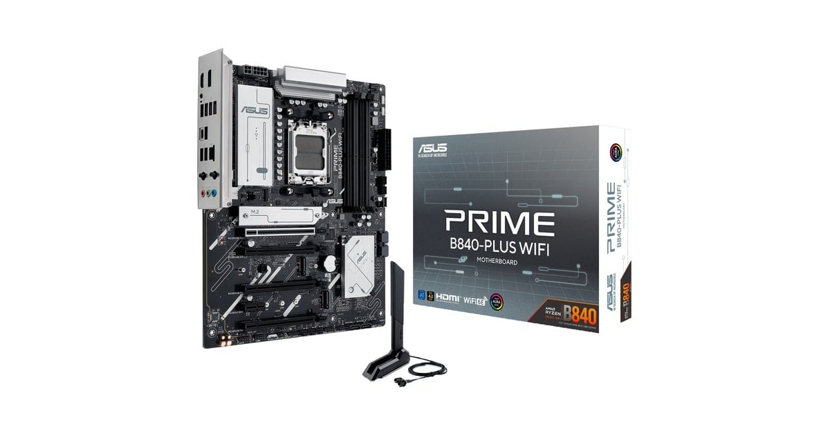ASUSPRIME B840-PLUS WIFI socket AM5 moederbord  (2.5 GbE-LAN, Wi-Fi 6E, BT, Sound, ATX)