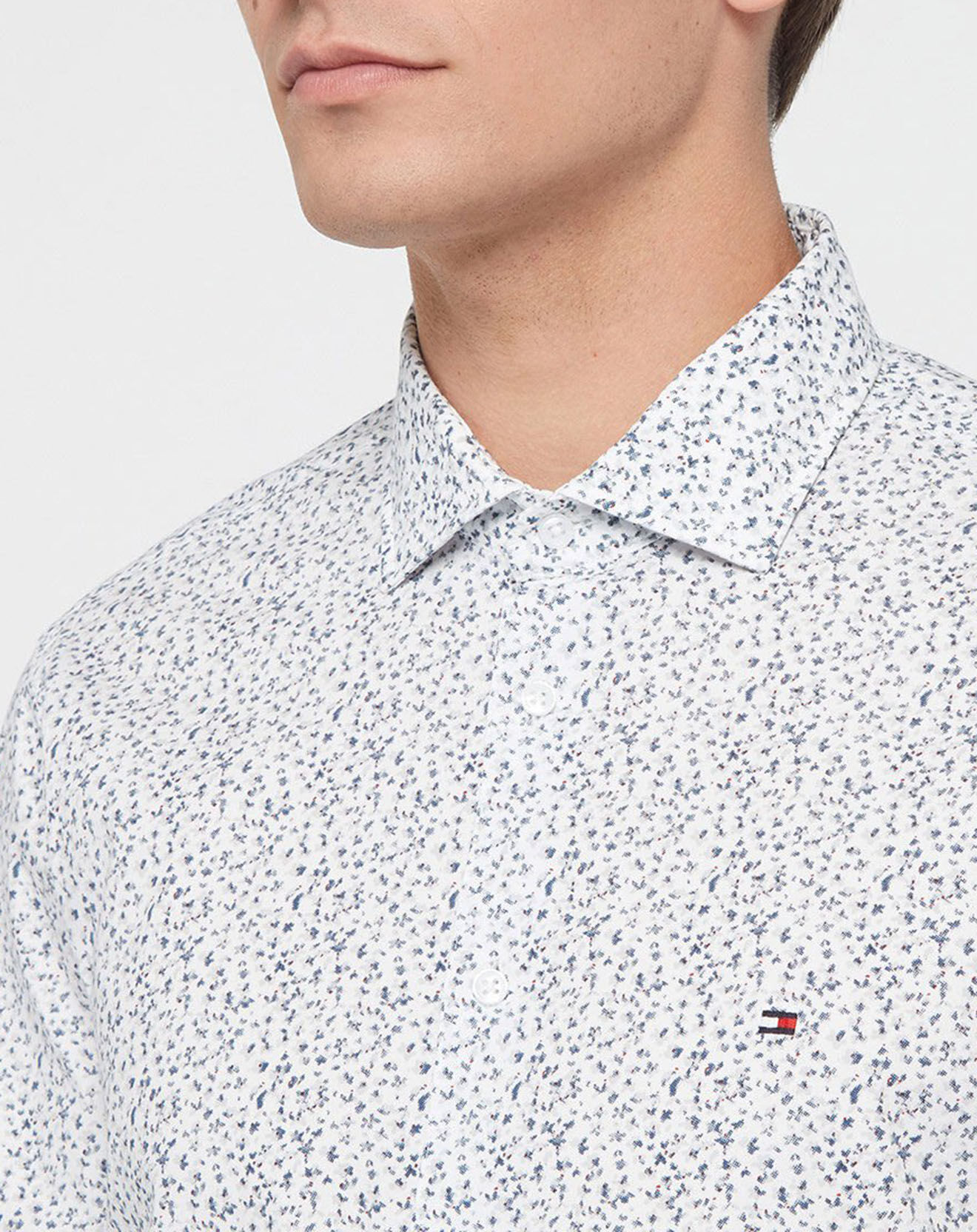 Tommy Hilfiger Chemise Slim Flex à fleurs blanc/bleu