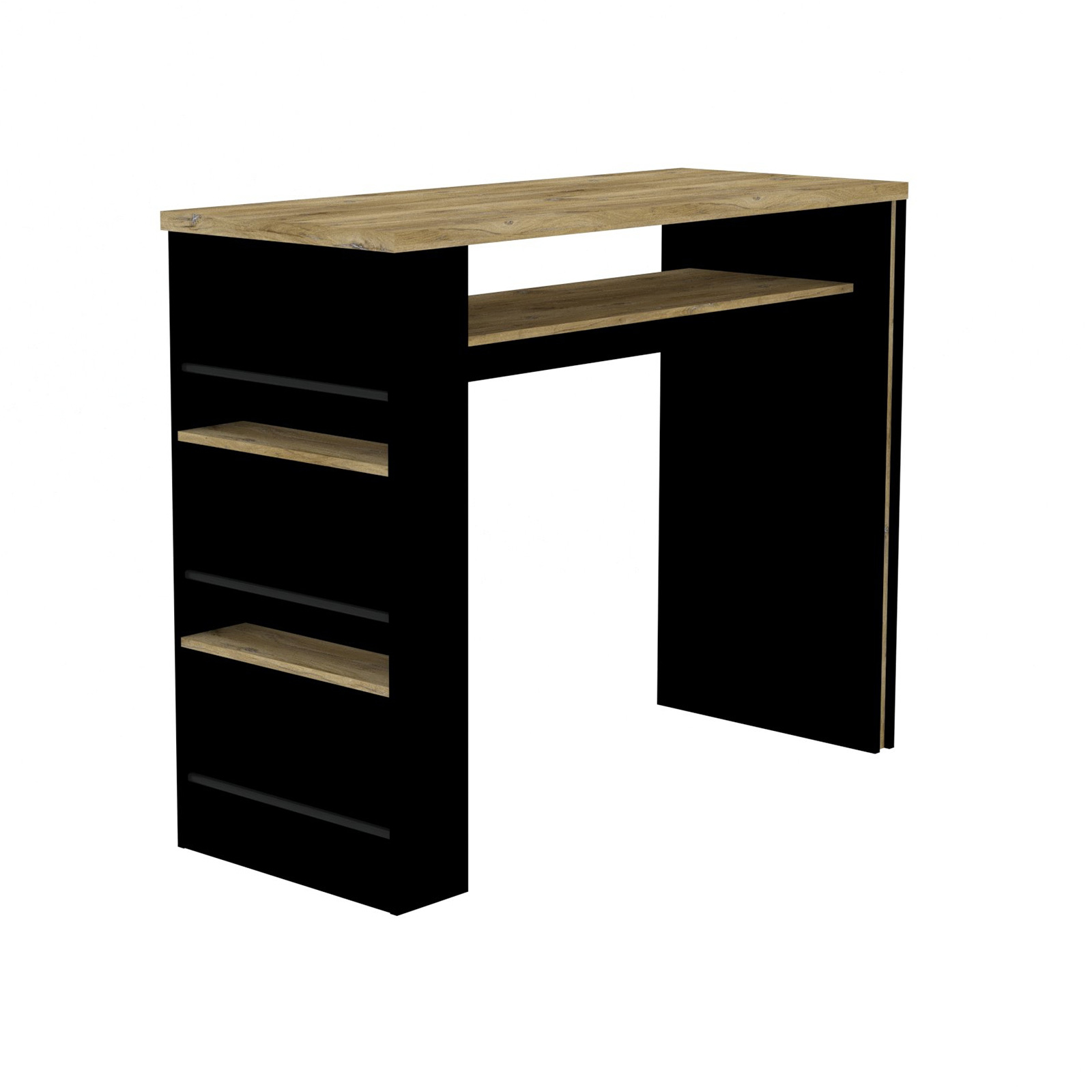 Hausbar - Flagstaff Oak - schwarz - 138 cm