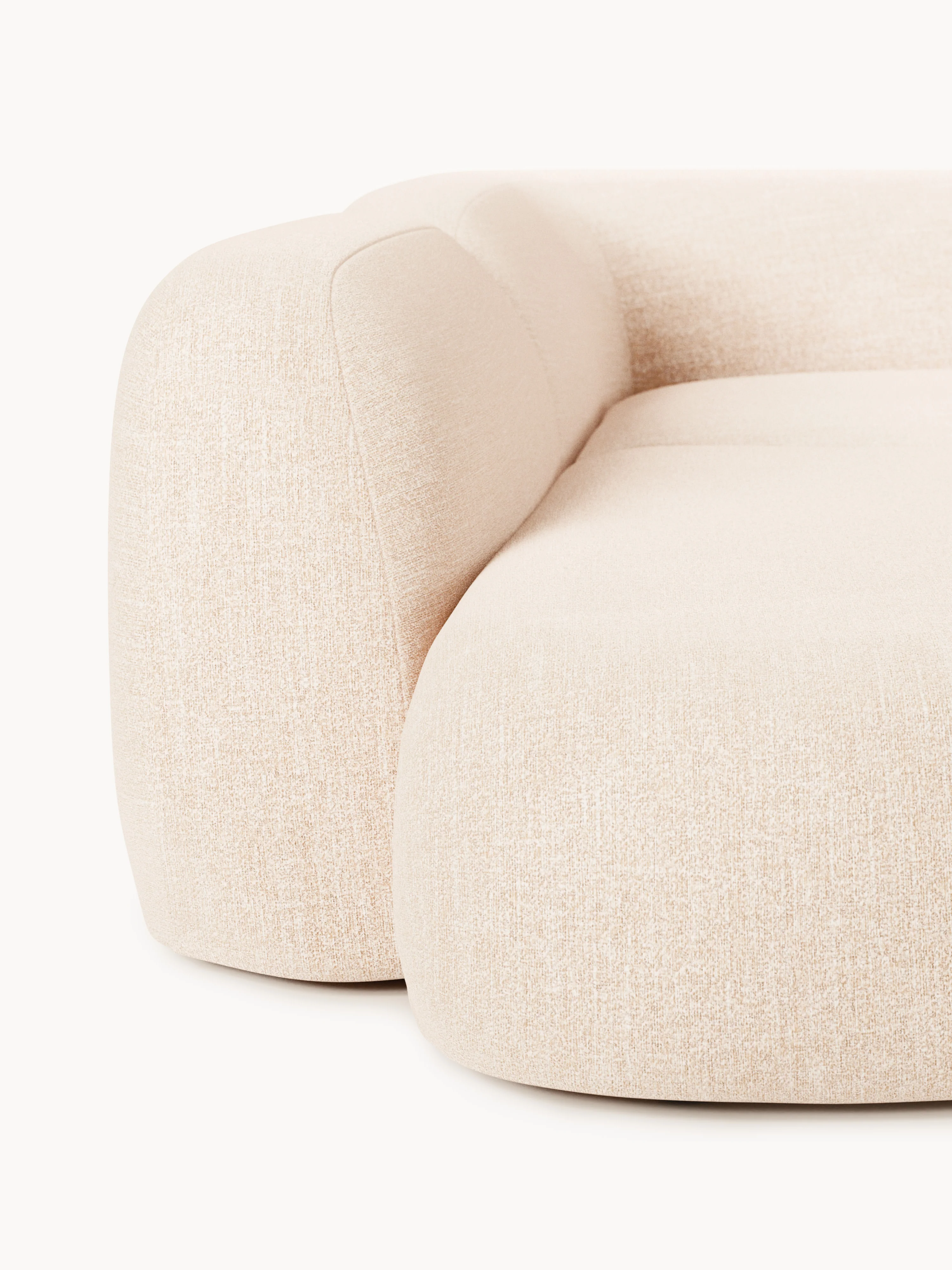 Modulaire bouclé XL hoekbank Wolke met chaise longue