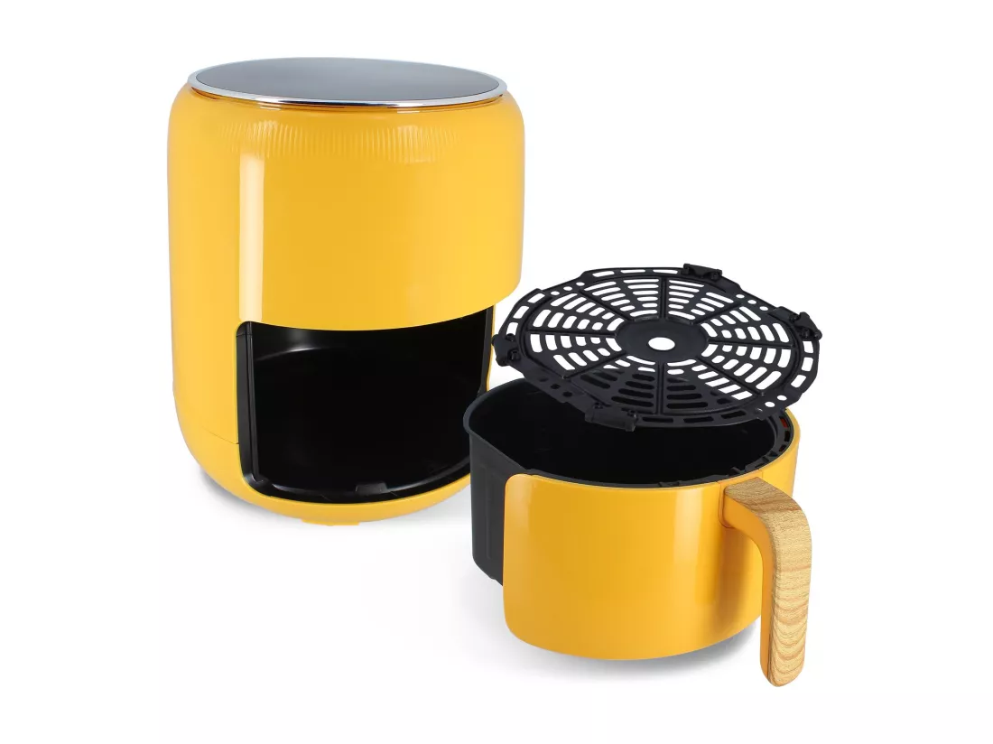 Menastyl - Friteuse A Air Chaud 4.5 L Colorama Safran Avec Poignee Finition Bois
