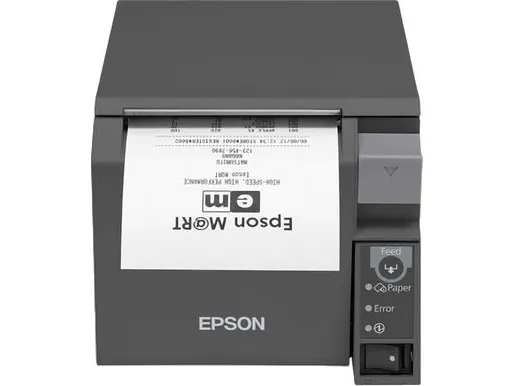 Epson TM T70II (025C1) - Kvitteringsprinter - termisk linje - Rulle (7,95 cm) - 180 x 180 dpi - op til 250 mm/sek. - USB 2.0, LAN (UB-E04) - skærer - sort