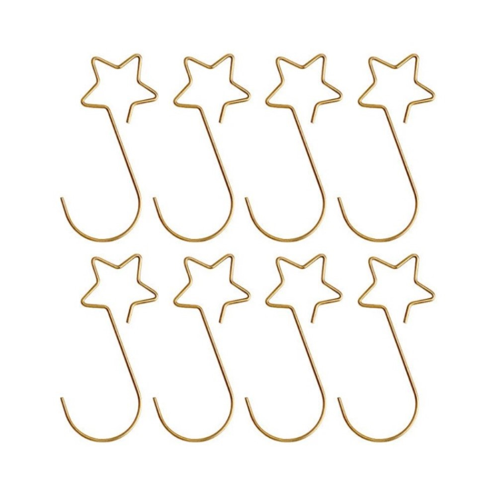 (20er Set) Christbaumkugel Aufhänger Stern Metall Ornament Haken - Gold