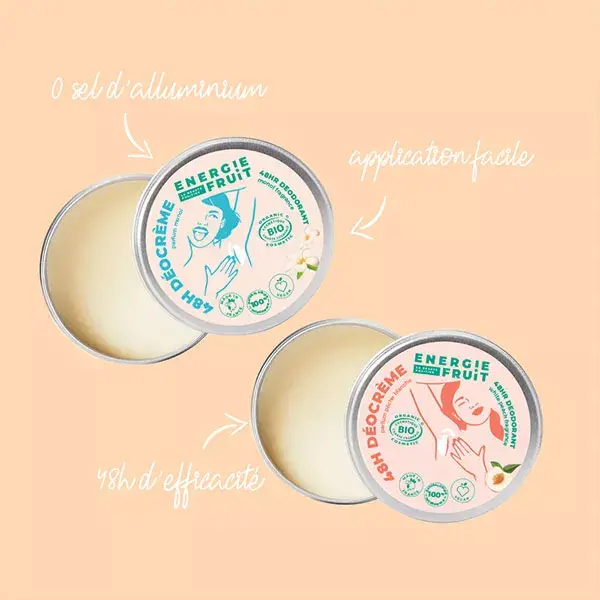 Creme Energético de Frutas Decocreme 48h Pêssego Branco Orgânico 45g
